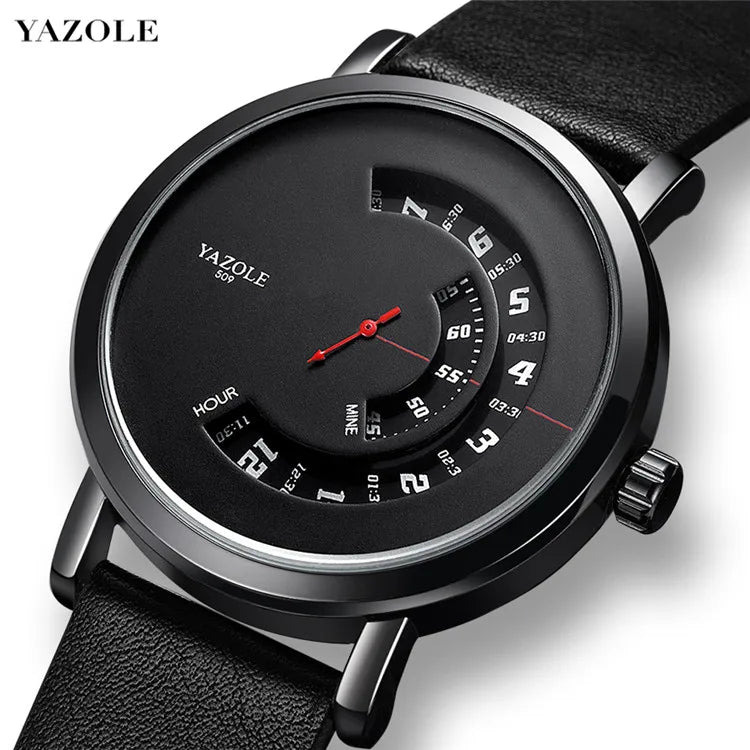 Yazole 511  Men Quartz Wristwatches Male Classic Business Auto Date Man Watch Soft Leather Band Husband Boss Lovers Gift Watches