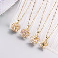 Hot Selling Stainless Steel Chain Fidget Spinner Rotatable Zircon Necklace Multi Styles Four Leaf Clover Hearts Necklace