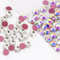 AB/White Color 3D Nail Art Rhinestone Flatback Glass SS2 SS3 SS4 SS5 SS6 SS8 SS10 SS12 SS16 SS20 SS30 SS34 SS40 SS50 Shape