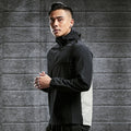 Mesh Fabric Sweatshirt Breathable Quarter Zipper Collar Casual Long Sleeves Tops Hoodie Color Block Design Shirts for Men