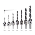 7pcs 3-Point Woodworking Countersink Drill Bits Set Woodworking Chamfer Bits 3mm-10mm High Carbon Steel Countersink Bit Set