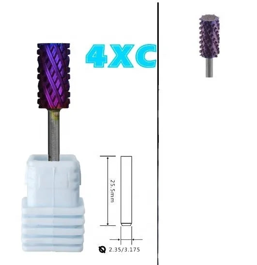 6.6 Large Barrel 4XC Gold Silver Dark Purple Blue Rainbow Rose Gold 7 Different Color Nail Drill Bits Milling
