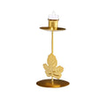 Leave Design Golden Iron Candle Holder MegaBDM