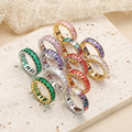 Nabest Fashion Jewelry Women Vintage 18k Gold Plated Waterproof Stainless Steel Colorful Cubic Zirconia Ring