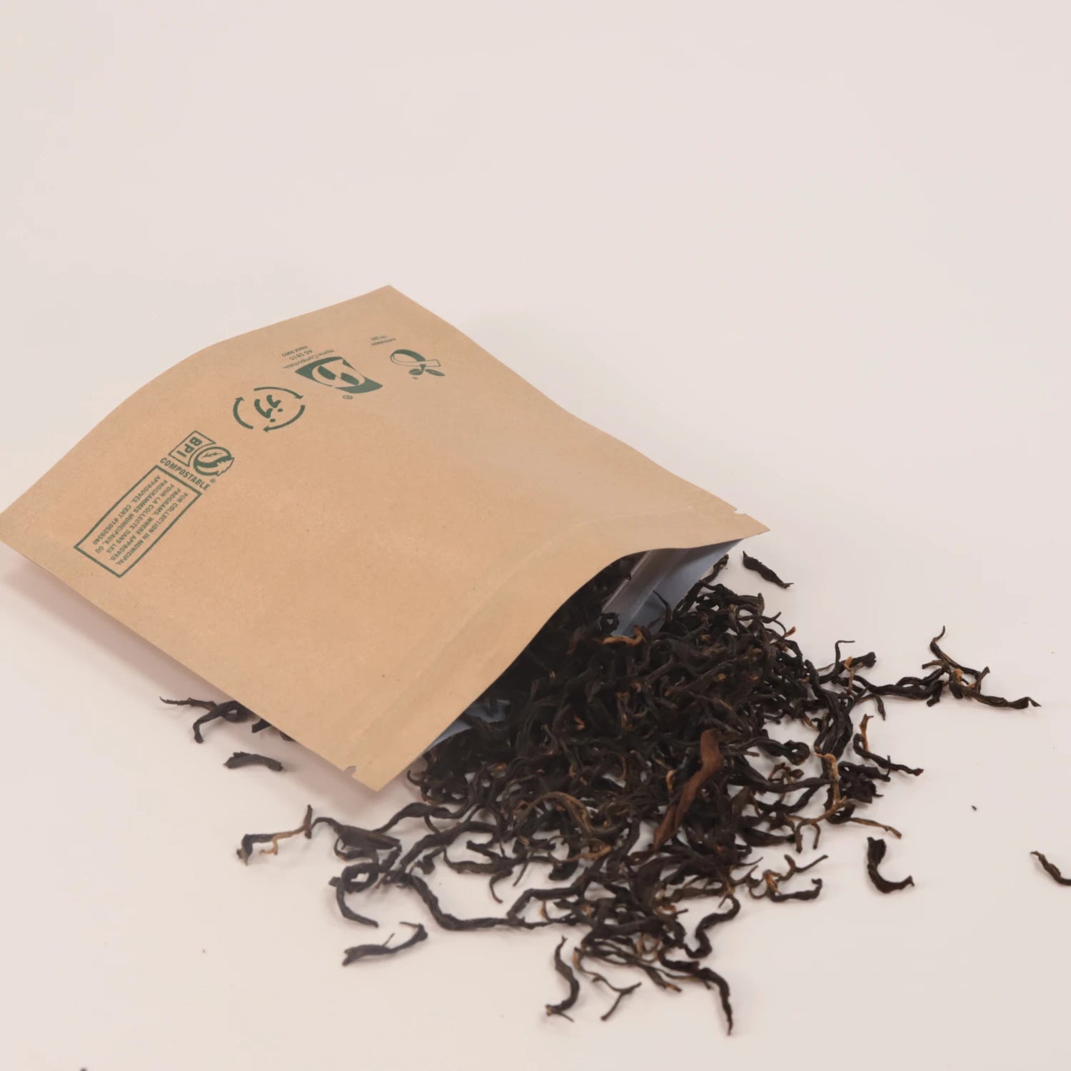 Wholesale Biodegradable Brown Kraft Paper Ziplock Bags Stand-up Design for Tea/Food Packaging for Shopping