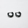 Stock Available Unisex Gothic Hip Hop Hoop Earrings Black Stainless Steel with Gold Plating Hypoallergenic and Fashionable