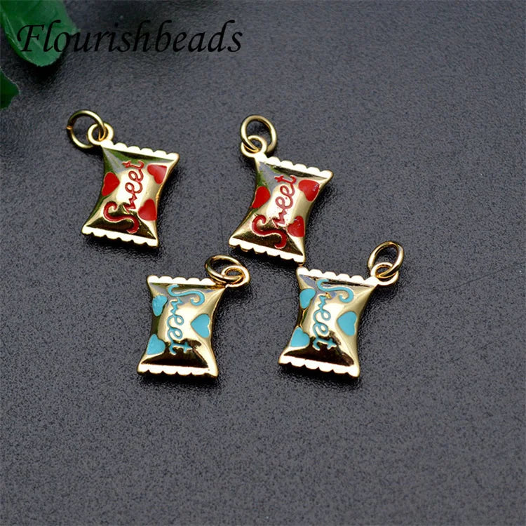 Fashion Jewelry Gold Plated Enamel Cute Sweet Candy Charm Pendant