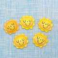 100Pcs/Lot 24MM Yellow Smile Sun Flatback Resin Cabochons Embellishments For Mobile Phone Case Hair Bow Center Decoration DIY