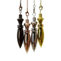 Bulk Wholesale Antique Copper Plated Gold Silver Rose Gold Point Pendulum Decoration Healing Dowsing Metal Pendulums for Sale