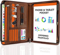 A4 Black Pu Leather Conference Folder Padfolio A4 Business Leather Portfolio with Zipper Folder Resume