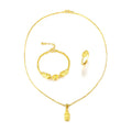 Dubai Gold  Sand Gold Pixiu Pendant Set 18k Gold Plated  Ladies Ingot Piqiu Bracelet Ring Live Jewelry Wholesale