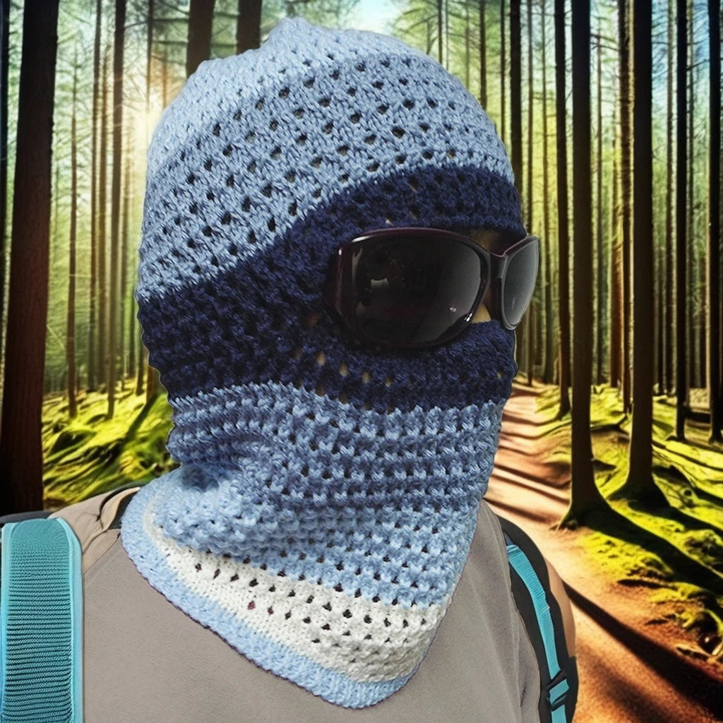 Custom Logo Crochet Ski Mask Balaclava Distressed Y2K 1-Hole for Sports Fishing Breathable Waterproof Unisex