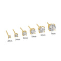 ET405 100% S925  Cubic Zirconia Mini Earrings Bling Tiny Gold Stud Earrings Trendy Jewelry 2021 2mm 3mm 4mm 5mm 6mm