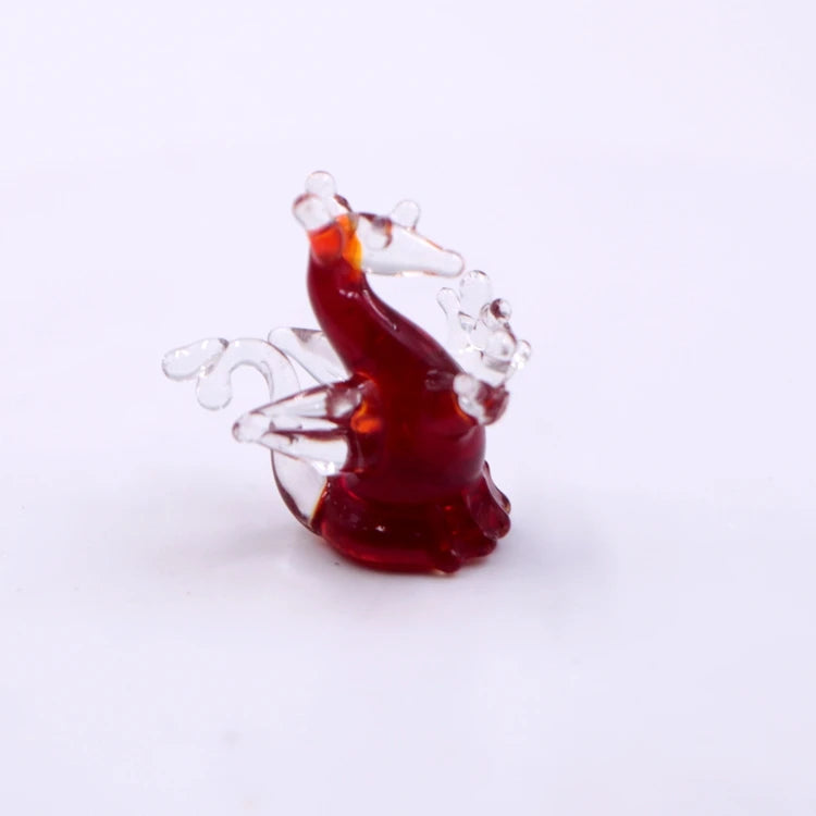 Chinese Zodiac Red Glass Mini Dragon Animal Figurine
