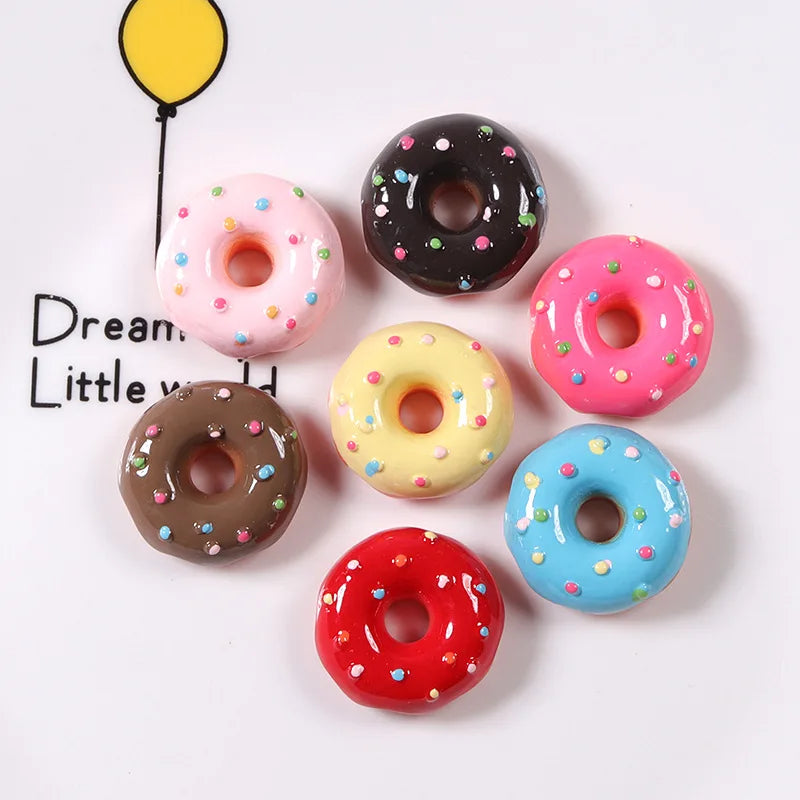 Good Quality Artificial Dot Pattern Round Donut Design Flatback Resin Cabochons for DIY Scrapbooking Jewelry Making Decoration