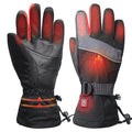 Black Insulating Proof Heated Ski Gloves With Battery Protective Work and Massage Hair Mittens Electric Heated Gloves