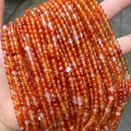 Genuine Natural Carnelian Agate Gemstone Round Smooth Natural Stone Loose Red Agate Beads Carnelian Beads