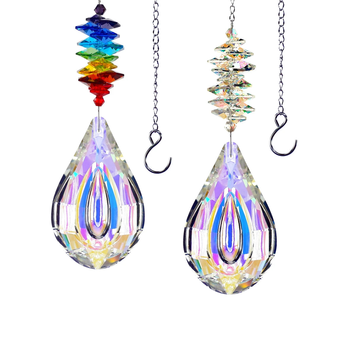 GOLDENHAITAI Crystal Sun Catcher Chimes Prism for Hanging Home Decoration 76mm AB Colors Pendant 789028