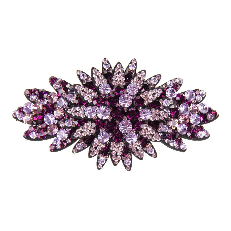 HX-123 Korean Women Crystal Flower Hair Clips New Rhinestone Hairpins Barrettes for Lady
