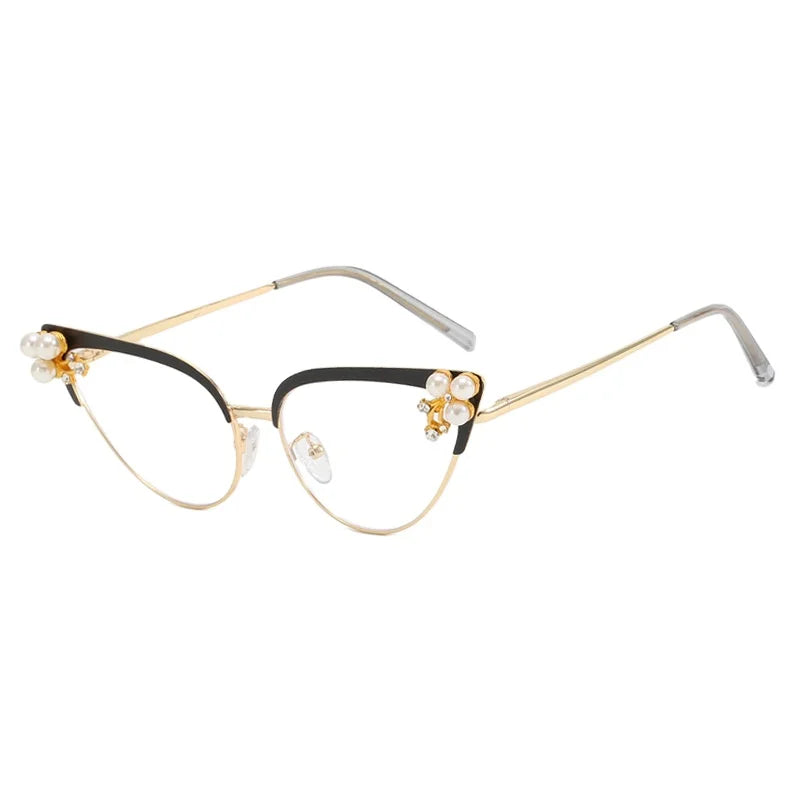 Diamonds Cat Eyeglasses Anti Blue Light Eyeglasses Frames 2023 New Anti Blue Light Prom Party Eyeglasses Frames for Women