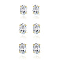 CZCITY 925 Silver Fine Wholesale Jewelry Gold Filled Oval Cut Jewelry Clear Cubic Zircon Stud Earrings