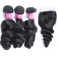 MQHair Products 3pcs/lot Virgin Malaysian Loose Wave 9A Grade Malaysian Hair Loose Wave Bundles With Lace Closure Free Shipping MegaBDM