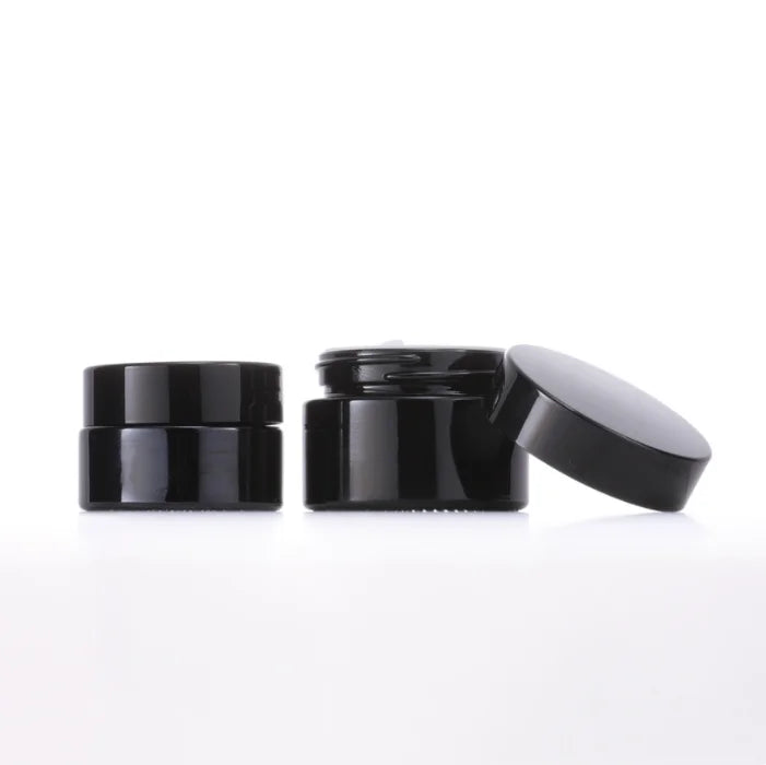 Hot Selling Dark Cosmetic Packaging 30ml 50ml 100ml Round Empty Skincare Shinning Black Cosmetic Cream Jar
