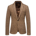New Mens Casual Dress Suit Jacket Solid Stripe Single Button Blazers Turndown Collar Pocket Suit Coat Wedding Suit for Men