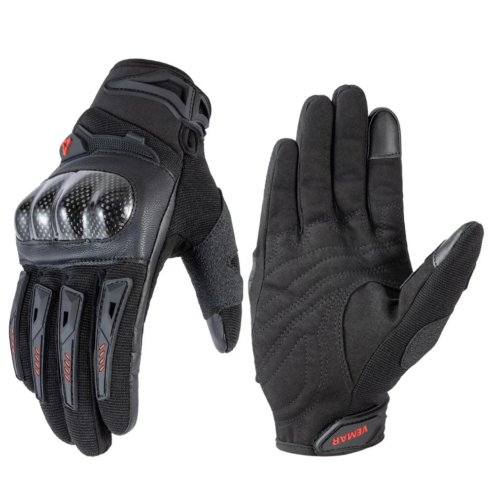 VEMAR Summer New Motorcycle Gloves Hard Knuckle Cycling MTB Racing Riding Men Women Moto Glove Carbon Fiber Protective Gear