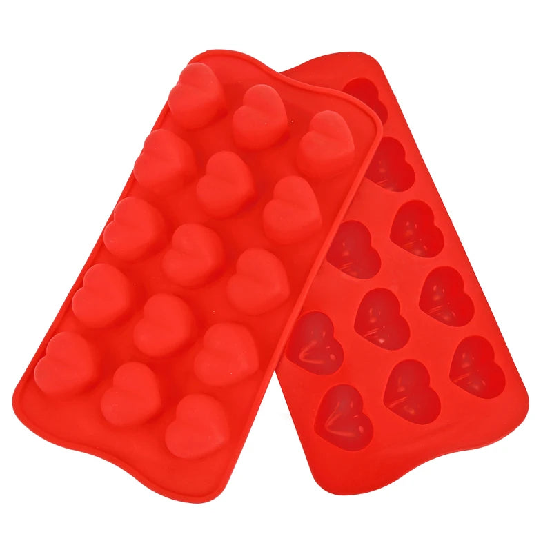 Silicone Chocolate Mold 15-Cavity Dimpled Heart Shape Chocolate Mold Silicone Mold for Baking