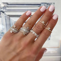 Milskye Newest 2024 Jewelry for Women 925 Silver 18k Gold Diamond Solo Shape Pave Band Stacking Rings