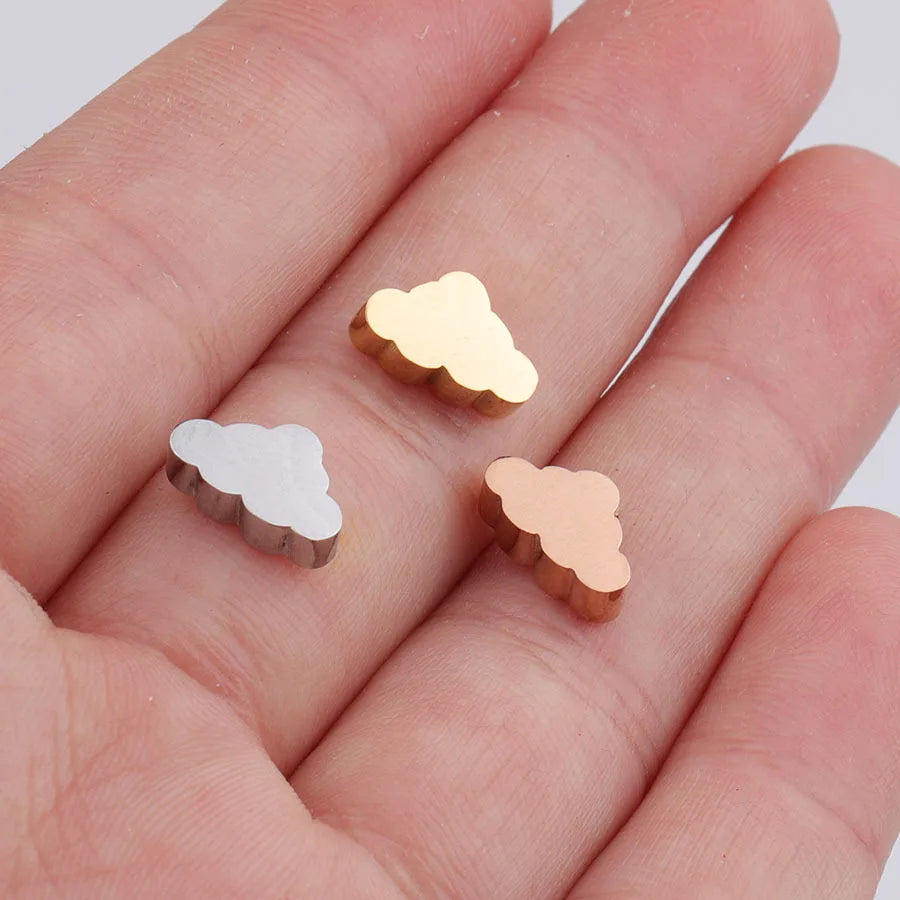 6mm*9 mm Stainless Steel Cloud Beads Jewelry Findings & Components for DIY Bracelets Necklaces Earrings Hole1.8mm Accessory