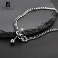 ICEBELA Jewelry 925 Sterling Silver Heavy Industry Fashion Female Jewelry Lock Buckle Round Rod Necklace Choker Necklace