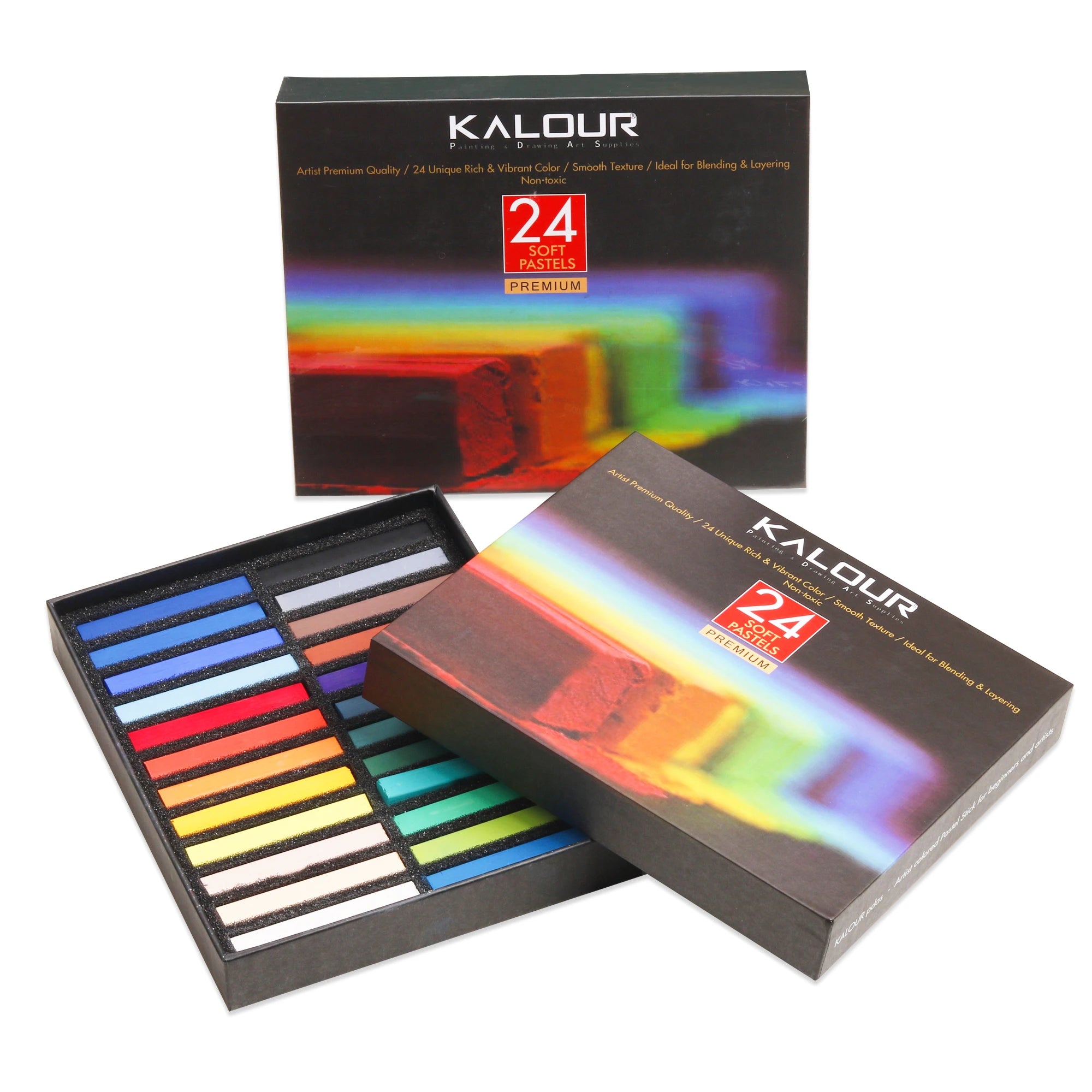 KALOUR Premium Hot Sale Art Supplies 24 Pcs Compressed Color Pastel Sticks for Sketching and Drawing