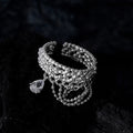 ICEBELA Original Design 925 Sterling Silver  Beanie Chain Ring  Ins Wind Adjustable Diamond Rings for Women