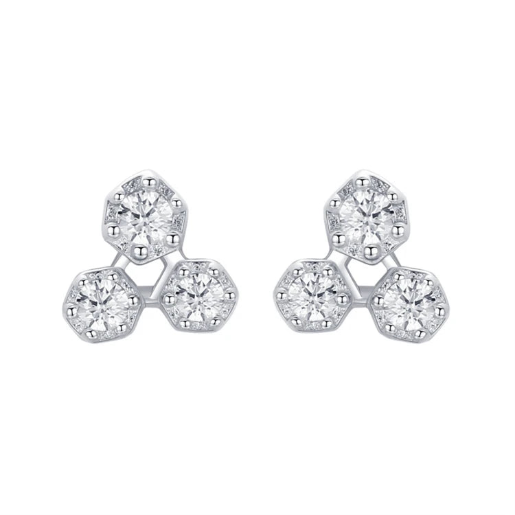 Original Design Geometry Triangle Diamond Stud Earrings 925 Sterling Silver Cute Simple Women Parties Gifts