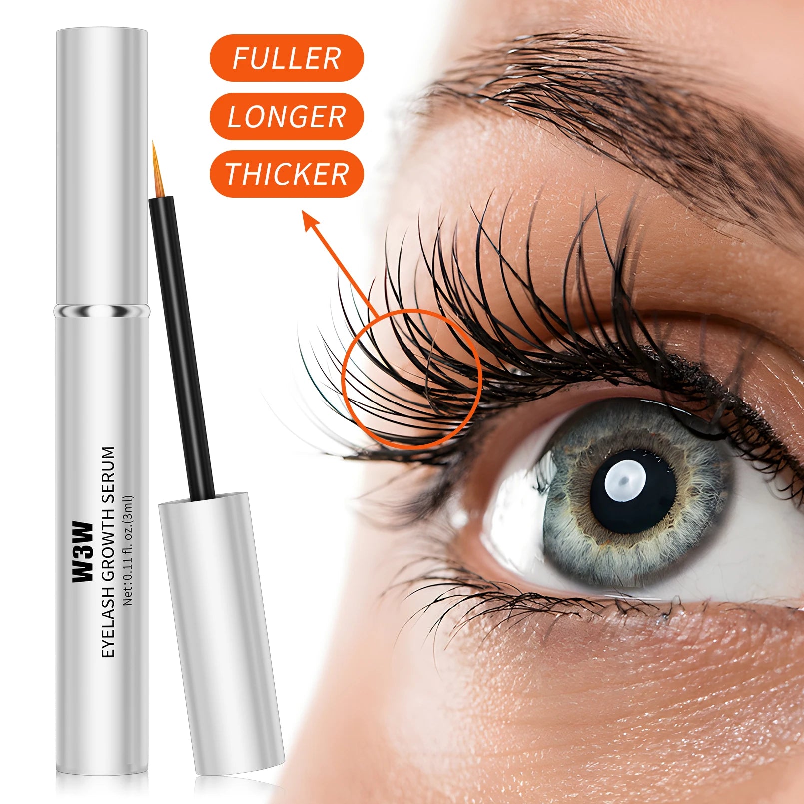 Natural Eyelash Enhancer Serum for Lengthening Eyelashes and Eyebrows Private Label Grow Hair Makeup