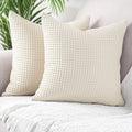 Soft Solid Cotton Cushion Cases Waffle Throw Pillow Covers