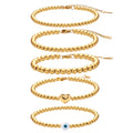 Minimalist INS 18K Gold Plated Stainless Steel Jewelry Heart Pendant Bead Chain Bracelet for Women