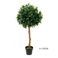 Factory Direct Sale Real Touch 4FT High Simulation Faux Bay Tree Plastic Plant Artificial Topiary Ball Tree for Indoor Decor