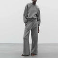 Custom Women's Oversized 2-Piece Fleece Tracksuit Set Wide Leg Pants & Sweatshirt Plus Size Autumn Clothing