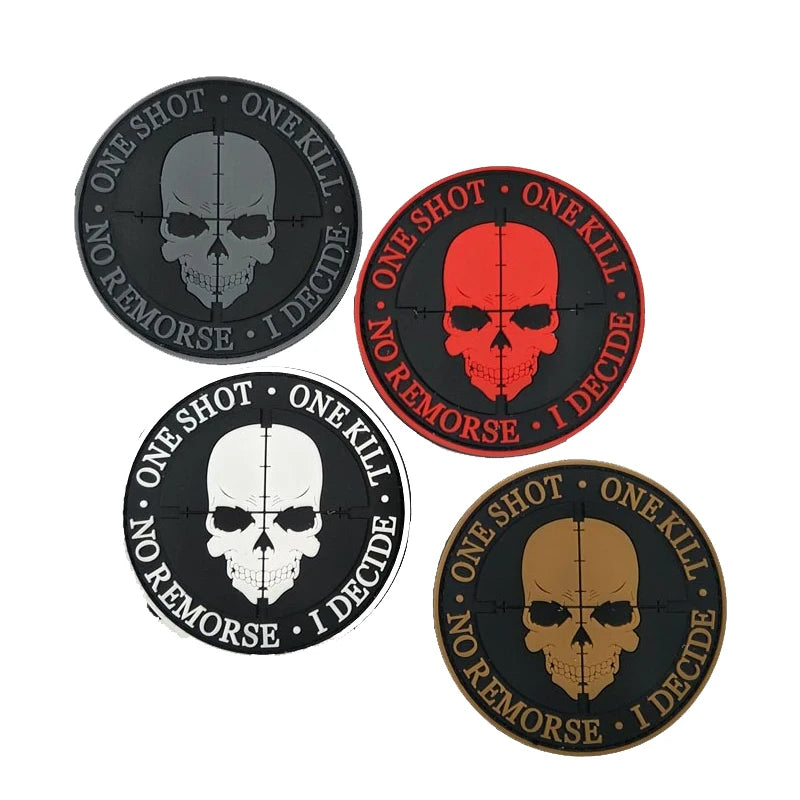 Professional Sniper Aim Skill Armband Luminous Action Logo Round Badges Hook and Loop PVC Patches