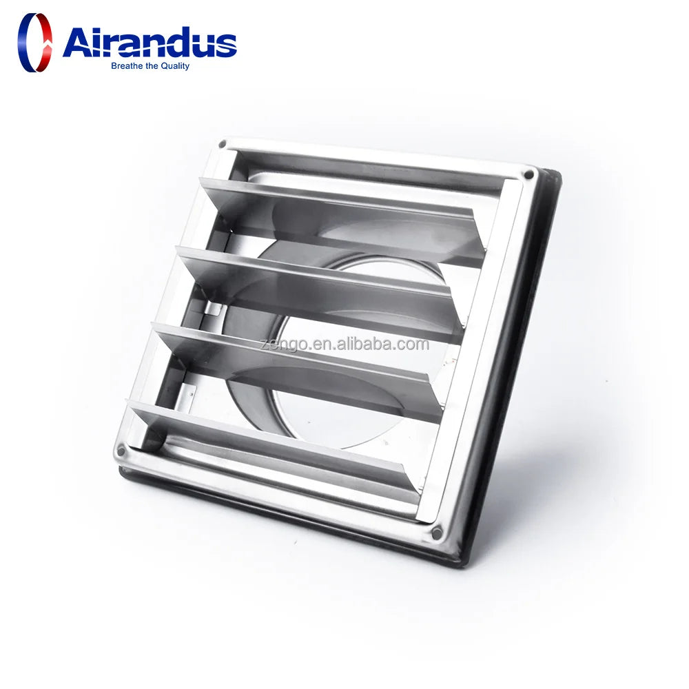 ZENGO SMS Negotiable Square Stainless Steel Extractor Air Vent Louvre Gravity Flap Grille for Air Outlet Ventilation Cover