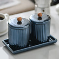 Luxury Ceramic Cotton Swab Storage tank Living Room Toothpick Holder Bathroom Toothbrush Holder Combination Set