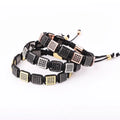 High Quality New Color 10X10mm CZ Square Beads Men Jewelry Handmade Custom Logo Macrame Bracelet Luxury