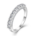 Qingxin Custom OEM 925 Sterling Sliver Wedding Band Ring Simple Design Zircon 925 Ring for Women Jewelry