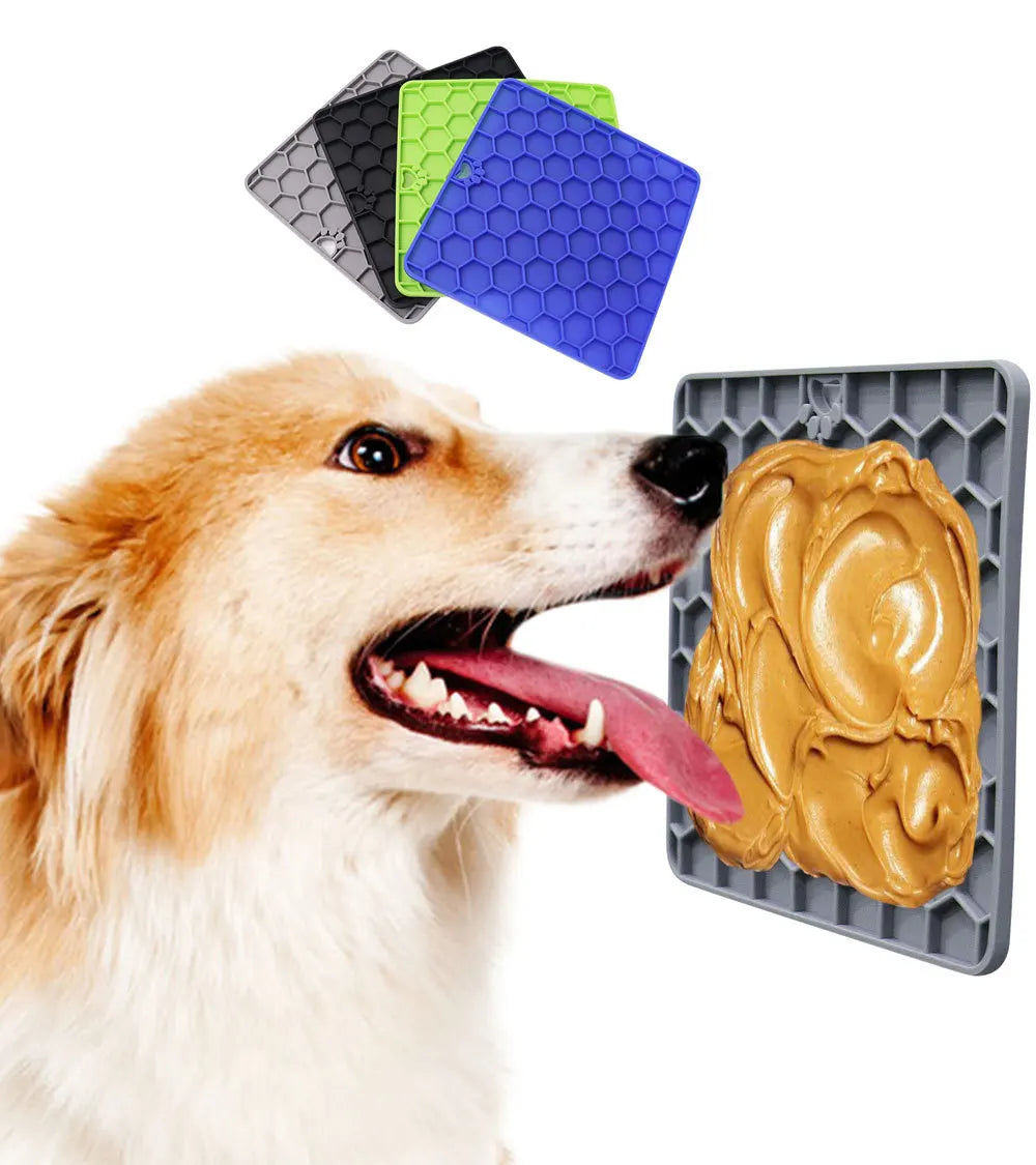 Wholesale Blue Green Black Grey Silicone Dog Slow Feeder Mat Stick on the Wall