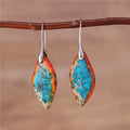 Chic Gemstone Geometric Imperial Jasper Dangle Hook Earring for Women Fashion Boho Statement Earrings Wholesale Popular Jewelry