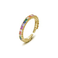 MELYNN Trendy Colour CZ Zircon Ring 925 Sterling Silver 925 Jewellery Rings for Woman Gold Plated Adjustable Ring for Girls
