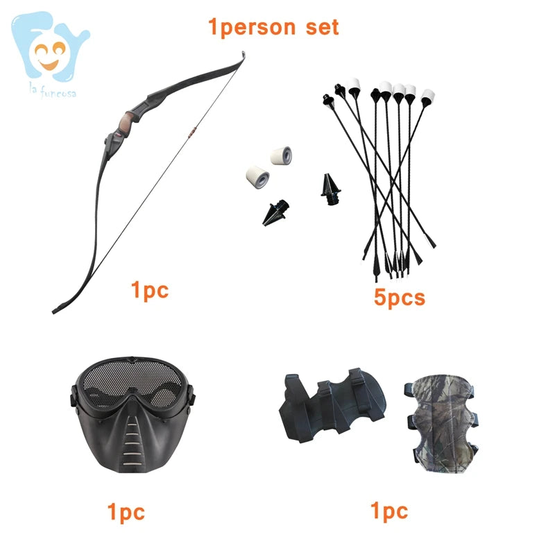 1 Person Combat Archery Set EVA Foam Tip Arrow Junxing Recurve Bow Plastic Carbon Outdoor Sport Shooting Game La Funcosa Arrows